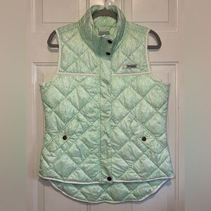 Columbia PFG Performance Fishing Women’s Vest Mint Green Size Medium Puffer